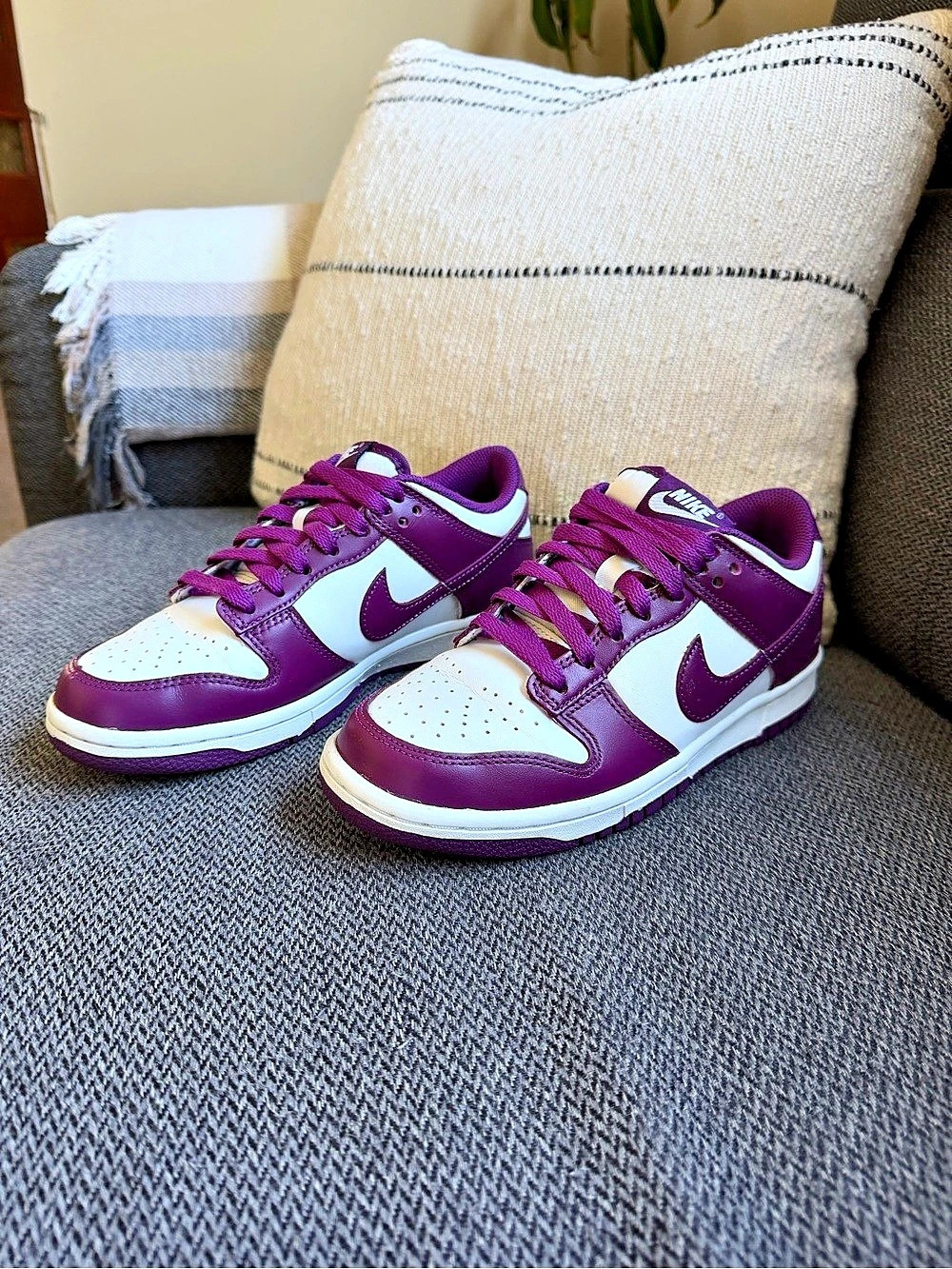 Nike Dunk Low 'Viotech' Sneakers Purple & White Boys US 6 Youth